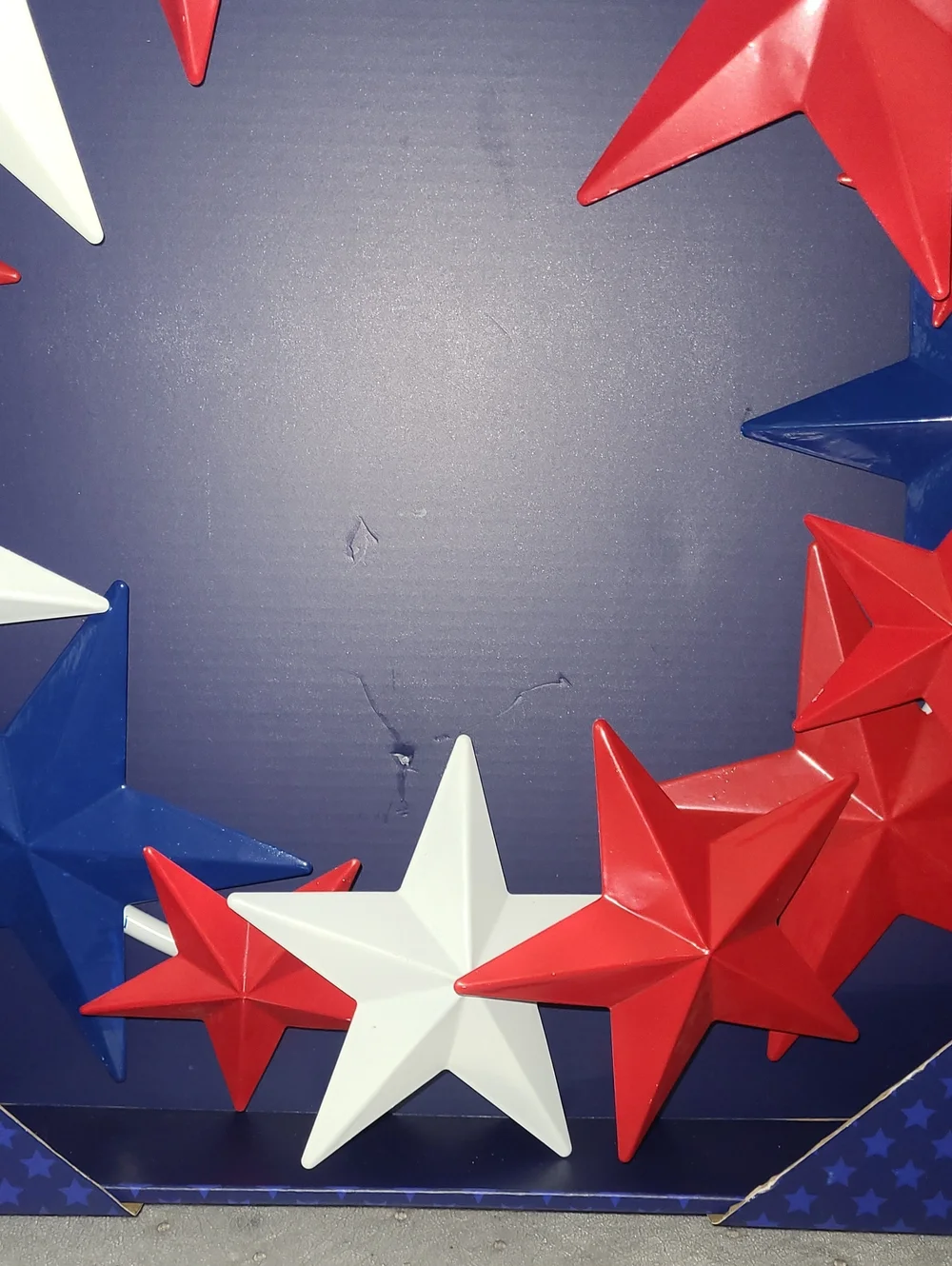 Liberty Lane Patriotic Star Wreath - Red White Blue - 19.5